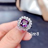 Square Alloy Rhinestone Pendant Necklace & Stud Earring & Finger Ring Sets WG30FCB-02-3