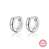 Rhodium Plated Platinum 925 Sterling Silver Hoop Earrings DU0168-3-1