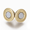 Brass Micro Pave Cubic Zirconia Magnetic Clasps with Loops LS-ZIRC-L082-B-02-G-2