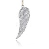 Antique Silver Plated Alloy Wing Big Pendants ALRI-N019-03-2