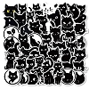 50Pcs PVC Self Adhesive Cat Cartoon Stickers STIC-B001-06-1