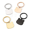 4Pcs 4 Styles Stainless Steel Keychains KEYC-TA0004-81E-2