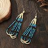 Bohemian Handmade Glass Seed Beads Dangle Earrings CZ5309-3