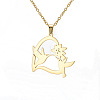 Mother's Day 304 Stainless Steel Heart with Birds Pendant Cable Chain Necklaces for Women FS-WG7A94E-02-1