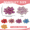10Pcs 5 Colors Peony Polyester Embroidery Ornaments Accessories DIY-BC0018-08-2