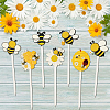 14Pcs 7 Styles Wooden Bees Decorative Pick for Home Vase Filler AJEW-CY0002-68-4