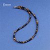 Synthetic Non-magnetic Hematite & Natural Tiger Eye & Obsidian Round Beaded Necklaces for Men YX5918-1-1
