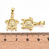 Brass Micro Pave Cubic Zirconia Pendants KK-N257-06G-3