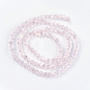 Transparent Electroplate Glass Beads Strands EGLA-S056-4mm-17-2
