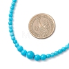 Dyed Synthetic Turquoise Round Graduated Beaded Necklaces for Women NJEW-JN05791-3