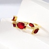 Brass Micro Pave Cubic Zirconia Cuff Open Rings CU-CBA108A-13G-05-3