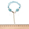 Beachy Natural white Jade Chip Beads & Synthetic Turquoise Charm Bracelets BJEW-JB14140-01-4