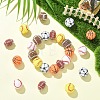 12Pcs 6 Styles Sport Theme Opaque Acrylic Resin Beads MACR-YW0004-78-4