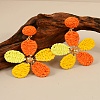 Bohemian Style Flower Alloy Raffia Dangle Stud Earrings FS-WGE633D-04-1