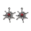 Alloy & Ruby Rhinestone Pendants FIND-G118-07B-01-1