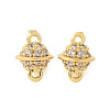 Brass Micro Pave Cubic Zirconia Connector Charms KK-U056-36G-1