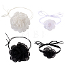 4Pcs 4 Styles Cloth & Polyester Flower Collar Choker Necklaces Set for Women Bride Wedding Party AJEW-TA0001-27-10