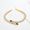 Snake Brass Pave Cubic Zirconia Link Chain Bracelets UA5889-3-2