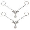 ANATTASOUL 2Pcs Bat with Spider Web Alloy Shoe Charms Chains FIND-AN0001-05-1