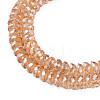 Electroplate Transparent Glass Beads Strands EGLA-N002-37-F02-3