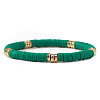 Brass & Polymer Clay Heishi Beads Stretch Bracelets for Women BK9964-28-1