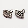 Brass Micro Pave Grade AAA Cubic Zirconia Charms ZIRC-G090-43-NR-2