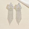 Brass Rhinestone Stud Earrings for Women LM8742-2