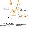 304 Stainless Steel Micro Pave Clear Cubic Zirconia Multi Religion Cross Pendant Bib Necklaces for Women WG70985-02-2