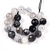 Natural Black Rutilated Quartz Bead Strands G-S345-10mm-30-3