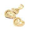 Brass Micro Pave Cubic Zirconia Locket Pendants KK-H267-027G-02-2