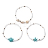 3Pcs Synthetic Turquoise Beads Stretch Bracelets for Women BJEW-JB13493-8