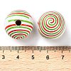 Printed Wood European Beads WOOD-Z002-03C-3