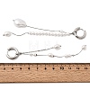 304 Stainless Steel & Glass Pearl Tassel Hoop Earrings for Women EJEW-G463-01P-5