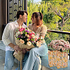 16Pcs 4 Styles Flower Print Paper Bags with Handles ABAG-BBC0001-30-6