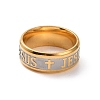 Cross & Word Jesus Pattern 201 Stainless Steel Finger Ring for Women RJEW-I089-33GP-2