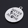 201 Stainless Steel Etched Pendants STAS-N090-JN808-2