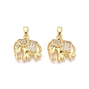 Brass Micro Pave Clear Cubic Zirconia Pendants KK-Q073-04G-1