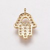 Brass Cubic Zirconia Charms KK-P134-29G-2