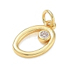 Brass Micro Pave Clear Cubic Zirconia Charms KK-D289-66G-O-2