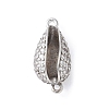 Brass Micro Pave Clear Cubic Zirconia Shell Shaped Links Connector Charms KK-K399-03A-P-1