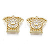 Brass Micro Pave Clear Cubic Zirconia Charms KK-N238-043-1