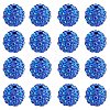 10mm Disco Ball Clay Beads Sapphire Pave Rhinestones Spacer Round Beads RB-PH0003-10mm-10-1