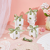 Square Paper Wedding Candy Storage Boxes with Ribbon AJEW-WH0609-744A-4