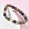 Natural Alashan Agate Round Beads Stretch Bracelets for Women BJEW-Z158-03M-03-3