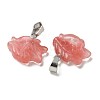 Cherry Quartz Glass Pendants G-B127-16P-05-2