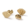 Ion Plating(IP) 304 Stainless Steel Shell Shaped Stud Earrings for Women EJEW-G389-01G-2