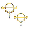 304 Stainless Steel Rhinestone Nipple Rings WG0E32C-07-1