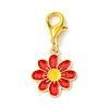 10Pcs 5 Styles Flower Alloy Enamel Pendant Decorations HJEW-JM02749-3