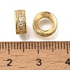 Brass Micro Pave Cubic Zirconia Eurpean Beads KK-K389-002G-2