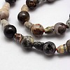 Natural Silver Leaf Jasper 3-Hole Guru Bead Strands G-K149-29-5